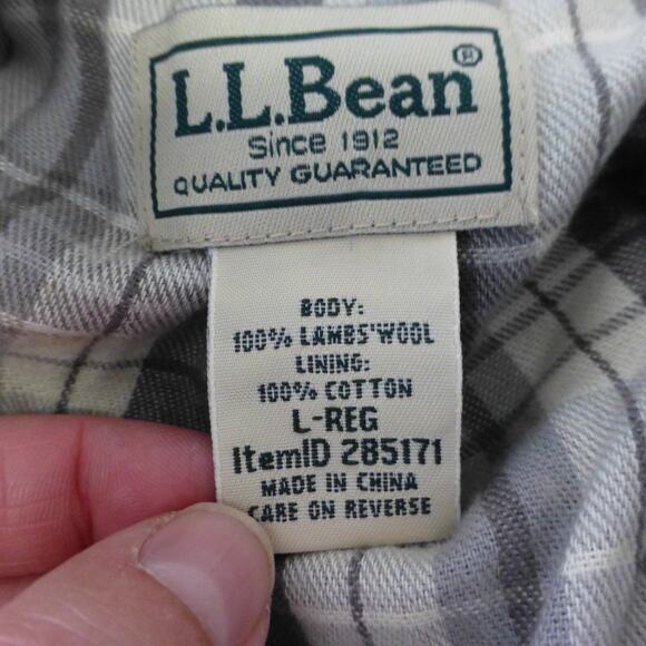 LL Bean Sweater Mens Large Full Zip Lambswool Heavy Knit Grandpa Lined Pockets - Picture 4 of 7